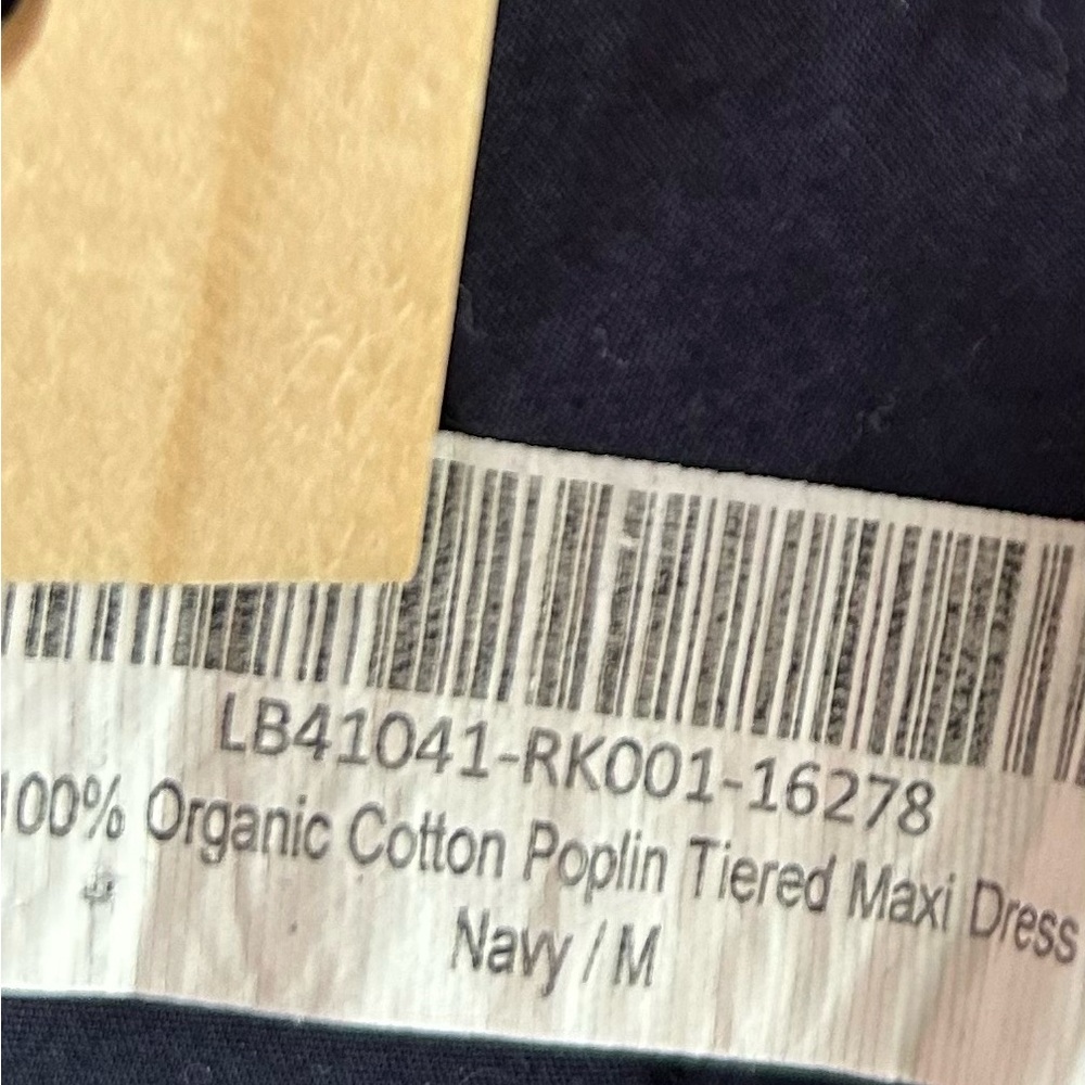 NWT Quince 100% Organic Cotton Poplin Tiered Maxi Dress Navy Blue - Picture 11 of 13